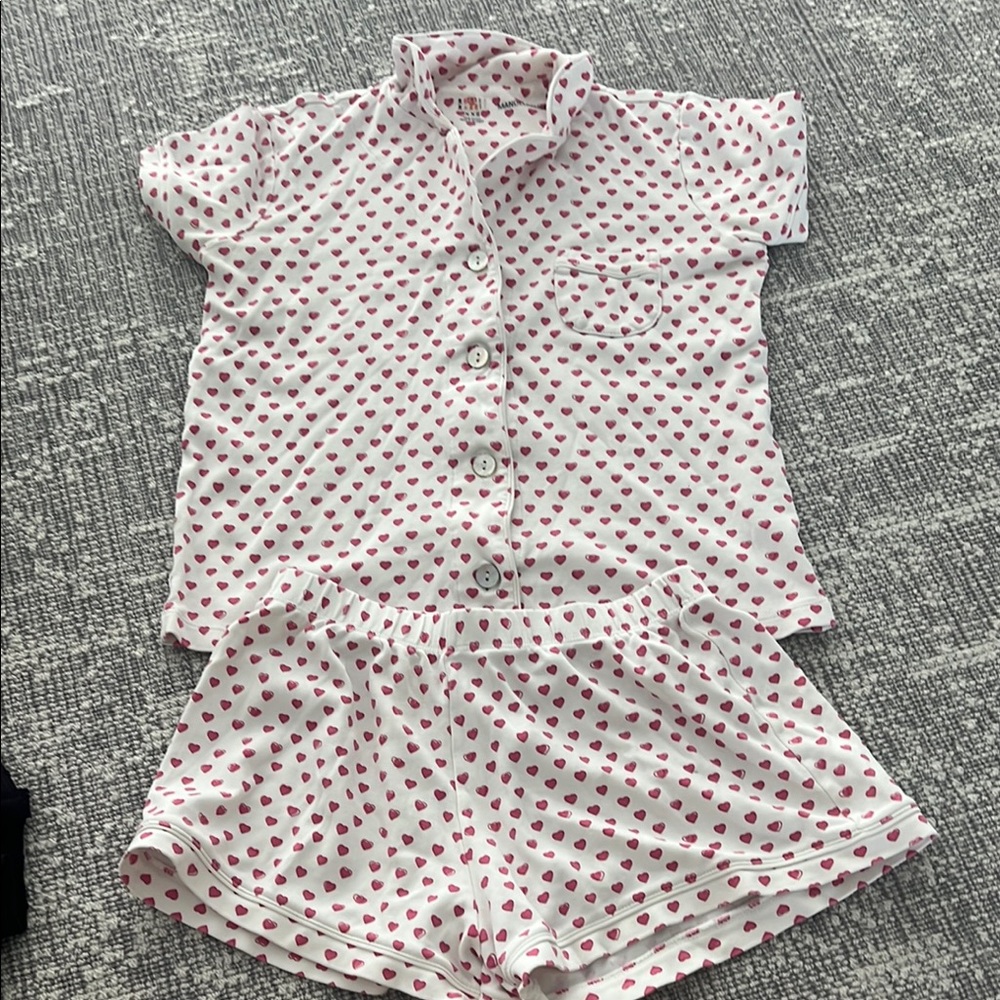 Roller Rabbit White and Pink Pajama Set Short-Sleeved